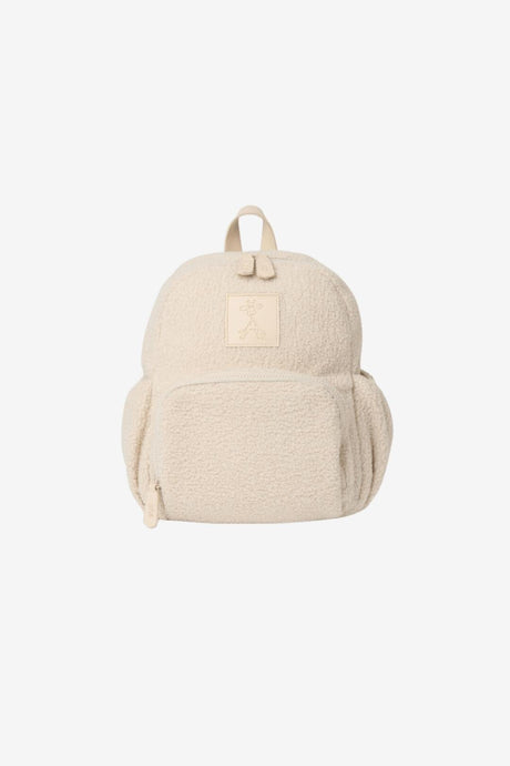 children's Ava backpack made from beige teddy fabric