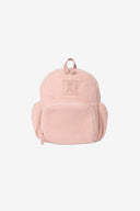 Blush Pink Ava children's backpack in teddy fleece fabric 