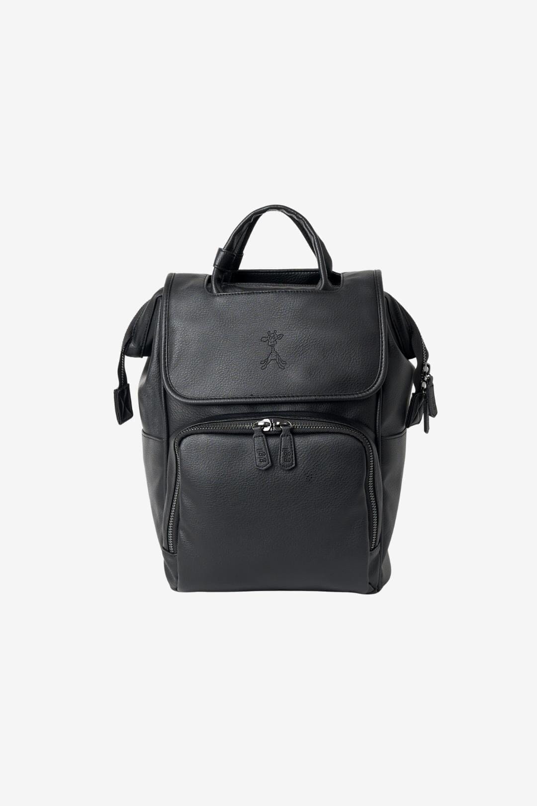 black leather backpack changing bag Gigil - Bounty Backpack - Black