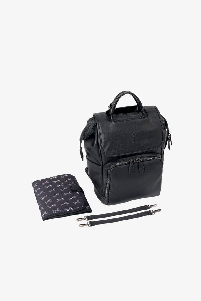 Bounty 2.0 baby vegan leather changing backpack with matching changing mat and pram clips