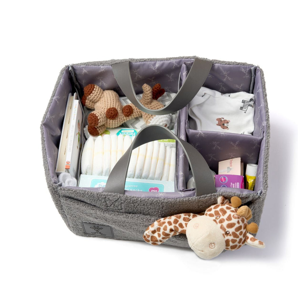 Gigil grey caddy nappy filled with essentials