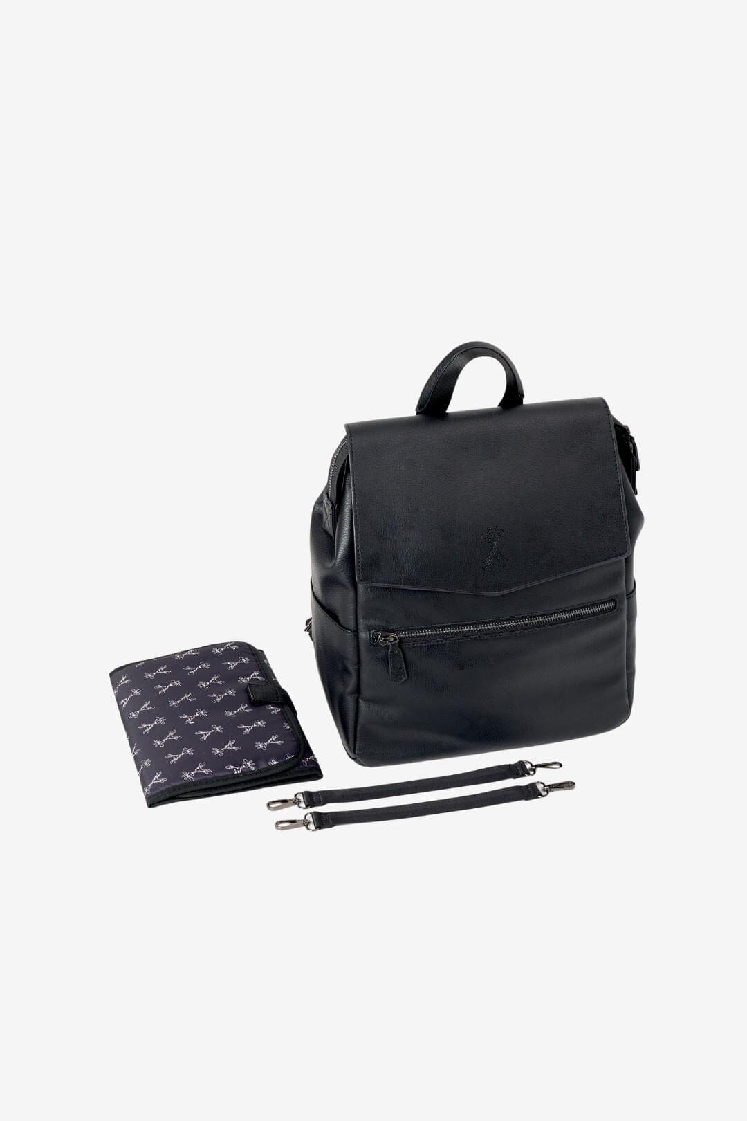 black leather changing bag backpack Gigil - Luxe Backpack - Black