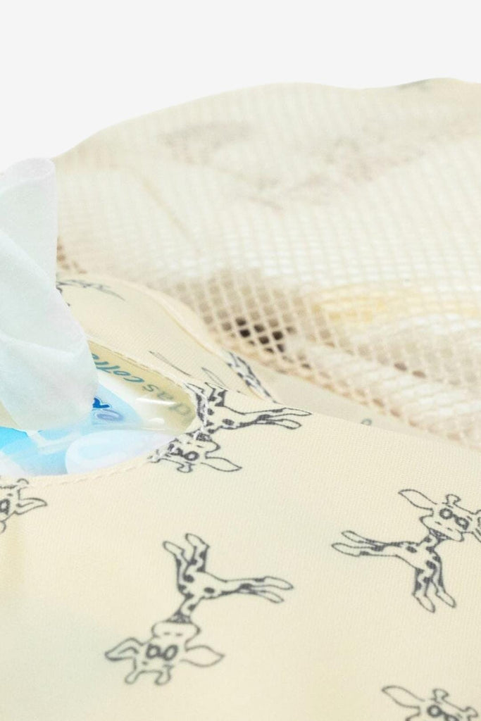 Giraffe print on the Beige Nappy Pouch