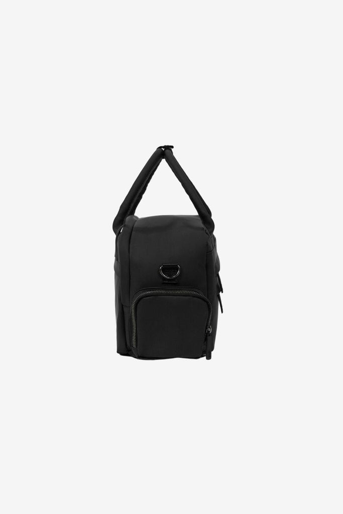 Side image of the Willow Micro Changing Bag in Charcoal Black