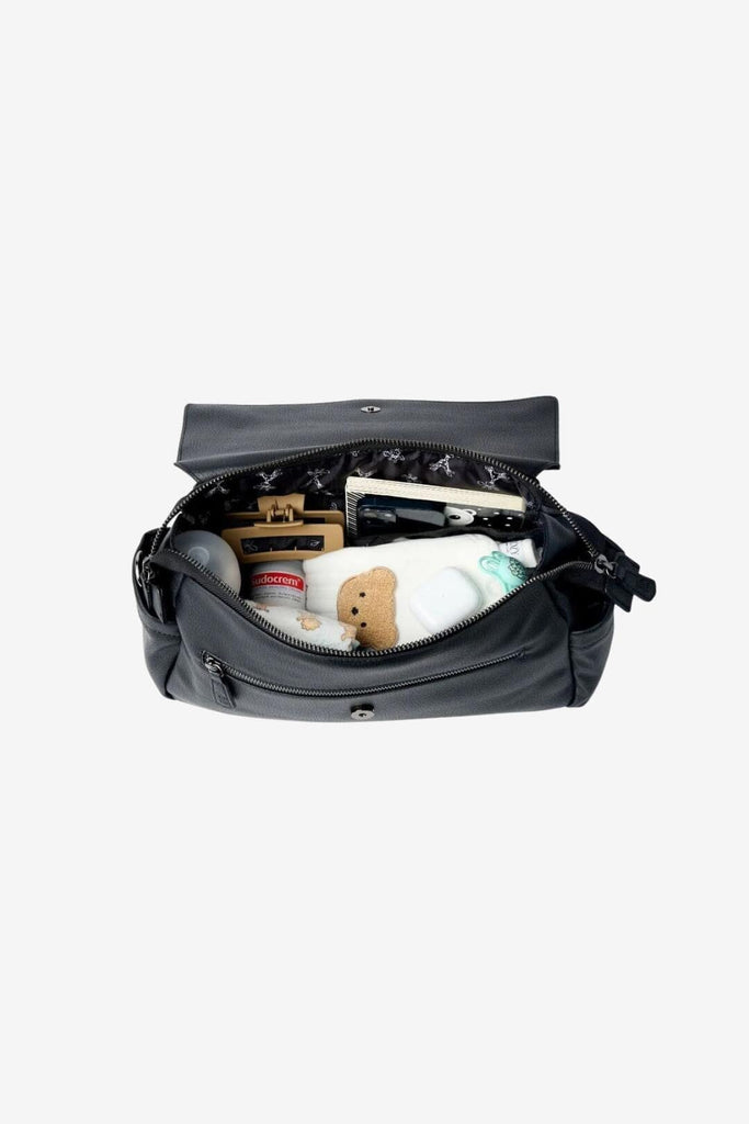 Contents neatly packed inside the main section of the Ebba (2.0) - Jet Black Buggy Organiser.