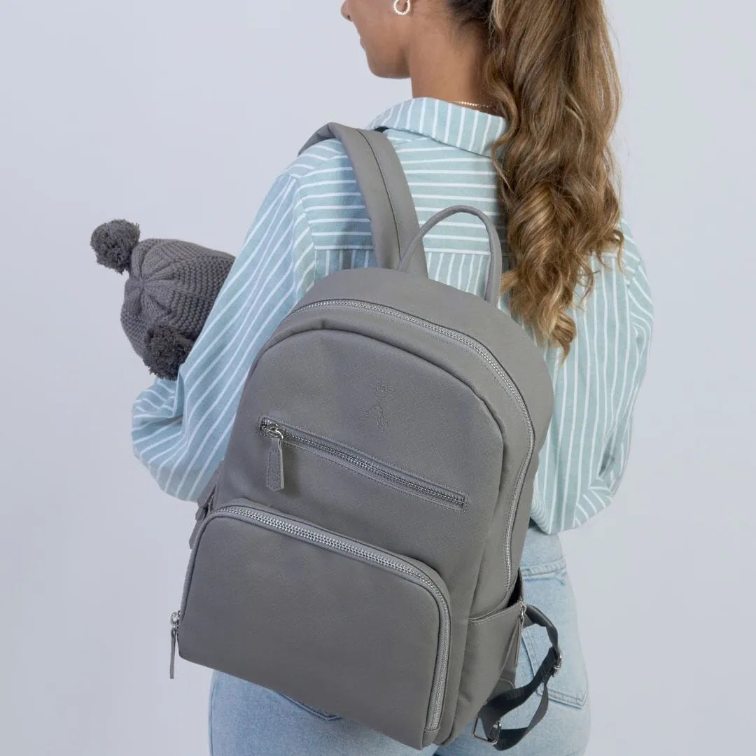 Gigil Bloom Backpack Charcoal Grey Baby Changing Bag