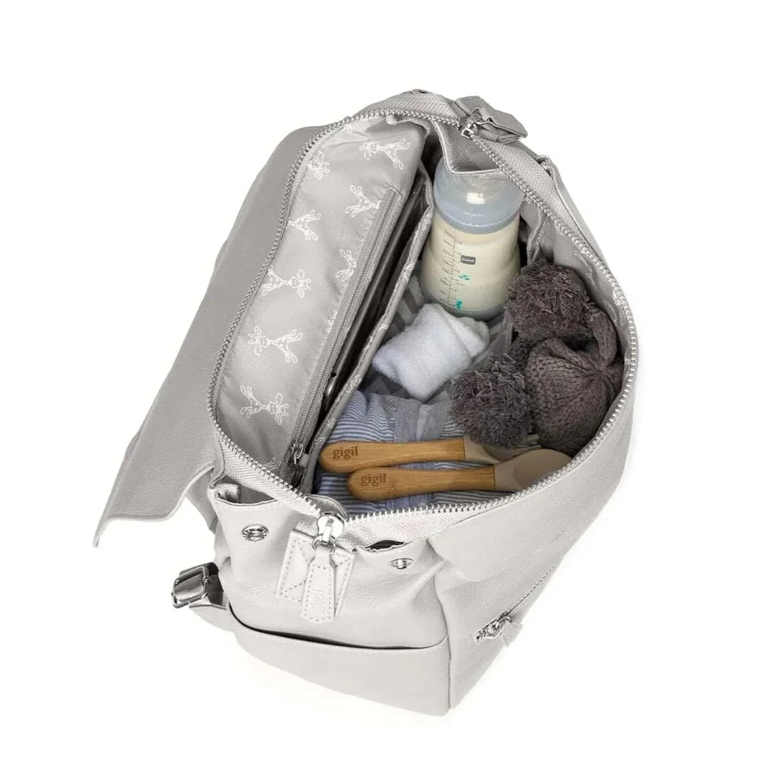 Grey baby changing backpack best sale